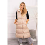 Quilted vest with hood beige roze