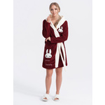 Edoti Women's bathrobe UL tamnocrvena