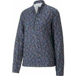 Puma Micro Floral Cloudspun 1/4 Zip Navy Blazer S