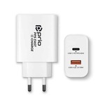 Prio Fast Charge zidni punjač 65 W PD (USB C) + QC 3.0 (USB A) bijeli