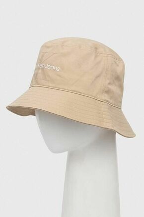 Pamučni šešir Calvin Klein Jeans boja: bež