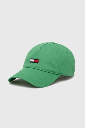 Pamučna kapa sa šiltom Tommy Jeans boja: zelena