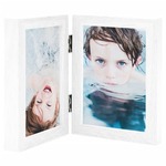 vidaXL Dvostruki preklopni okvir za fotografije bijeli 2 x (13x18 cm)