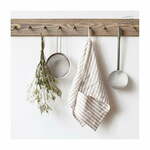 Lanena kuhinjska krpa 45x65 cm Natural White Stripes – Linen Tales