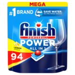 Finish Power All in 1 tablete za strojno pranje posuđa, Lemon, 94 kom