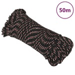 vidaXL Brodski konop crni 5 mm 50 m od polipropilena