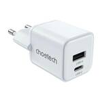 Zidni punjač Choetech PD30W Dual Portovi 1C1A (bijeli)