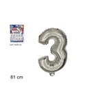 Balon folijski broj 3 srebrni