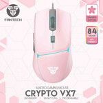 FanTech Crypto VX7 gaming miš, optički, žični, 2000 dpi/8000 dpi, 60 IPS, 15G, 125 Hz, bijeli/crni/rozi