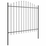 vidaXL panel za ogradu s šiljastim lukom Set od 7 Siva