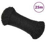 Radno uže crni 6 mm 25 m od polipropilena