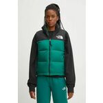 Pernati prsluk The North Face 1996 Retro Nuptse za žene, boja: zelena, za zimu, NF0A3XEPNL11