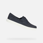 Dark blue men's moccasins Geox Avola - Men's siva