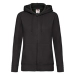 Black hoodie zipped Fruit Of The Loom siva