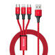 Baseus Rapid Series 3-u-1 kabel USB-C za M+L+T 1,2 m (crveni)