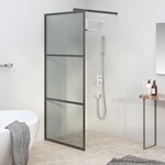 vidaXL Pregrada za tuširanje 90 x 195 cm s tamnim staklom ESG crna