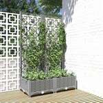 vidaXL Vrtna sadilica s rešetkom svjetlosiva 80x40x121,5 cm PP
