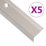 vidaXL Rubnjaci za stepenice L-oblika 5 kom aluminijski 90 cm bež