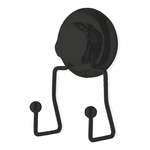 Crna samoljepljiva dvostruka kukica Compactor Bestlock Black