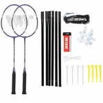 Poželite alumtec badminton reket set 4466 2 ljubičasti reketi + 3 shuttlecocks + neto + linije