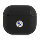 BMW BMA3SSLBK Apple AirPods 3 cover black Geniune Leather Silver Logo