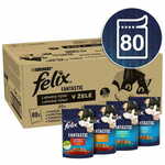 Felix hrana za mačke Fantasticz govedina, piletina, tuna, bakalar u želeu, 80 x 85 g