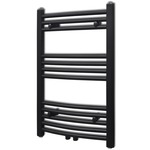 vidaXL Kupaonski radijator za ručnike s prečkama zakrivljeni crni 500x764 mm