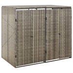 vidaXL Spremište za 2 kante za smeće sivo 140 x 80 x 117 cm poliratan