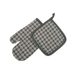 Set za kuhinju dezen 2/1, rukavica/podmetač, 17x27/18x18cm, zeleni karo