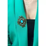 Brooch XZ459-107 gold + blue siva