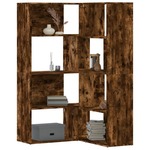 vidaXL Kutni regal za knjige 4 razine boja hrasta 85x85x140 cm drveni