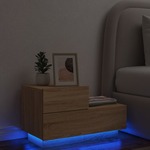 vidaXL Noćni ormarić s LED svjetlima boja hrasta sonome 70x36x40,5 cm