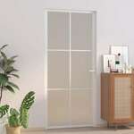 Unutarnja vrata 93 x 201 5 cm Bijela od mat stakla i aluminija