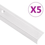 vidaXL Rubnjaci za stepenice L-oblika 5 kom aluminijski 100 cm srebrni