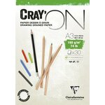 Clairefontaine Cray'On Glued Pad Blok za skiciranje A3 160 g
