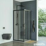 TUŠ KABINA SAVANA 80 KVADRATNA CRNA/PROZ 6100886C