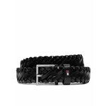 Muški remen Tommy Hilfiger Oliver 3.0 Leather Braid Dc AM0AM12068 Crna