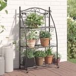 vidaXL Stalak za cvijeće crni 56 x 30 x 96 cm čelični