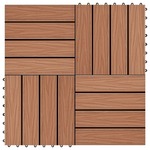 Pločice za trijem 11 kom reljefne WPC 30 x 30 cm 1 m² svijetlosmeđe