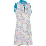 Callaway Womens Chev Floral Dress With Back Flounce Brilliant White XL