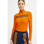 Majica dugih rukava adidas Originals za žene, boja: narančasta, s poludolčevitom, JN8313