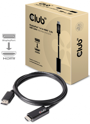 CLUB3D DisplayPort 1.4 HDMI 2.0 transformator Crno 2m CAC-1082