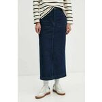 Traper suknja Barbour boja: tamno plava, maxi, ravna, LSK0104