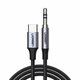 Ugreen AUX stereo audio kabel 3.5 mm mini jack - USB Type C 1m (CM450 20192): crni