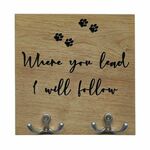 Vješalica - Where you lead I will follow - 20x20cm