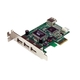 Kontroler StarTech 4 Port PCI Express Low/High Profile High Speed USB 2.0 Card, USB2.0, PCIe x1, 12mj, (PEXUSB4DP)
