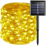 Lanac solarnih svjetala 150 LED topli bijeli 15m 8 funkcija IP44