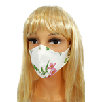 Cotton mask with Numoco flower print senf