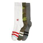 Stance Sportske čarape 'The Og' siva / maslinasta / svijetlozelena / bijela