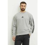 Dukserica adidas Essentials za muškarce, boja: siva, melanž, JE6374